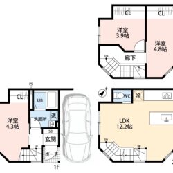 完全自由設計です♪建物プラン例/建物価格2,300万円/建物面積72.29㎡間取